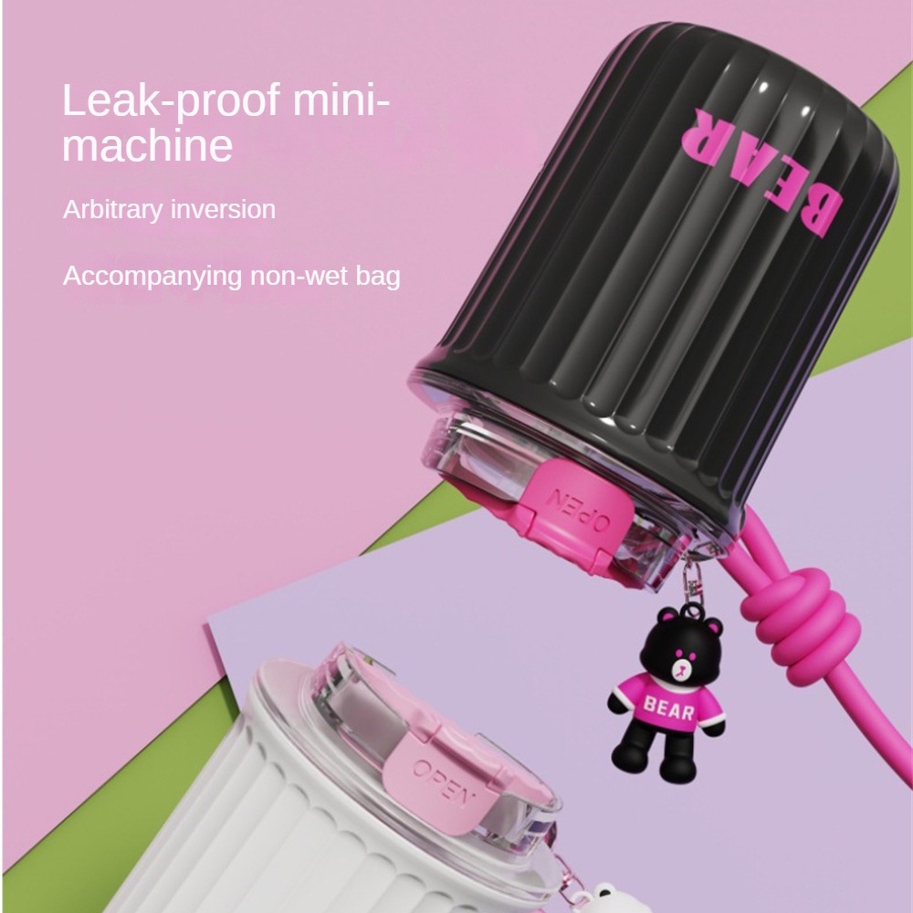 Lomhome❤ 350ml Cốc Giữ Nhiệt Hình Gấu Dễ Thương Cốc Cà Phê Tiện Dụng Cầm Tay Cốc Lót Bằng Gốm Cốc Rơm   Giữ Nhiệt Cầm Tay Cốc Cách Nhiệt Bằng Thép Không Gỉ 304 ❤Lomhome