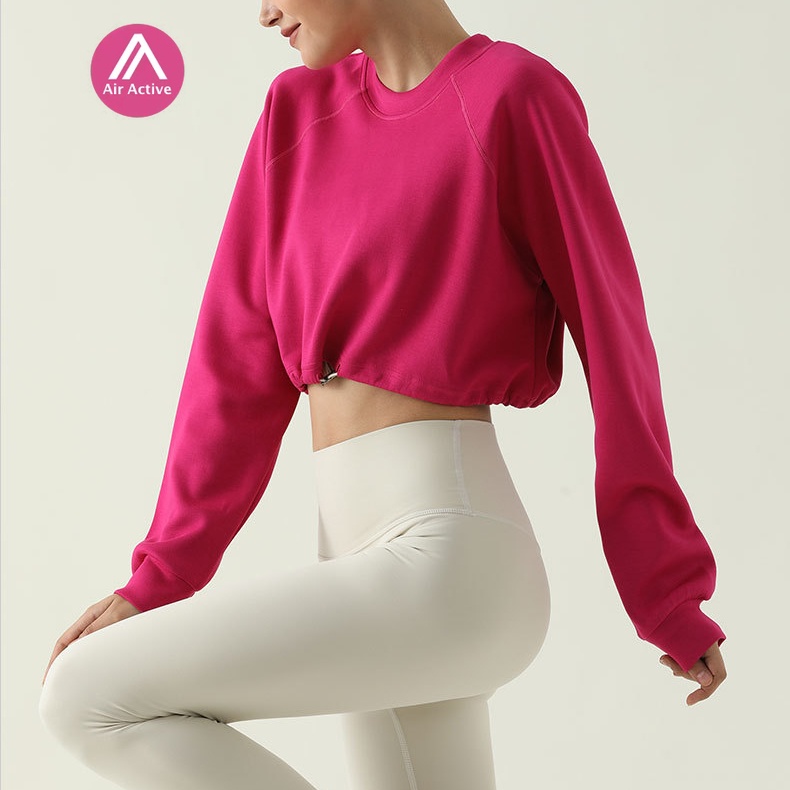 Áo Croptop Thể Thao Tay Dài Có Thể Điều Chỉnh Kích Cỡ