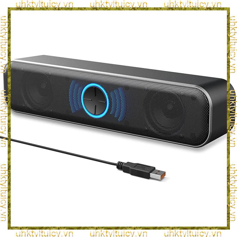 1 Loa usb Màu Đen Có Núm Điều Chỉnh Âm Thanh Kỹ Thuật Số Cho Máy Tính Để Bàn / laptop / pc (v n 2 3)