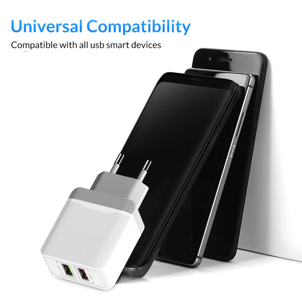 Củ Sạc Nhanh 18w qc3.0 eu Cho Điện Thoại xiaomi huawe samsung