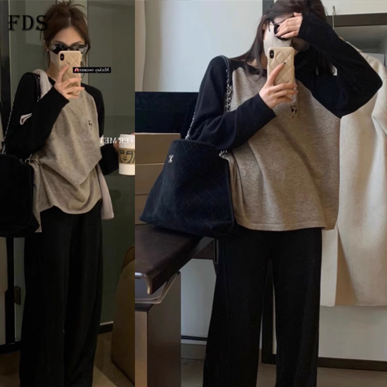 Bộ Đồ Ngủ Tay Dài In Hình Chuột mickey Dễ Thương Thời Trang Thu Đông Cho Nữ