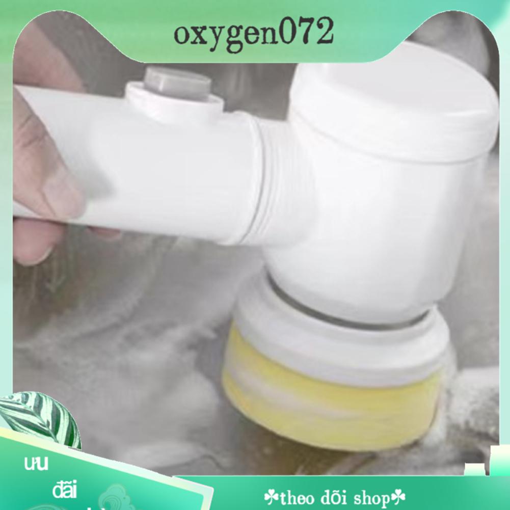 Oxygen072 Máy chà sàn quay điện Bàn chải không dây cầm tay đa chức năng với 3 đầu làm sạch cho nhà bếp gia đình