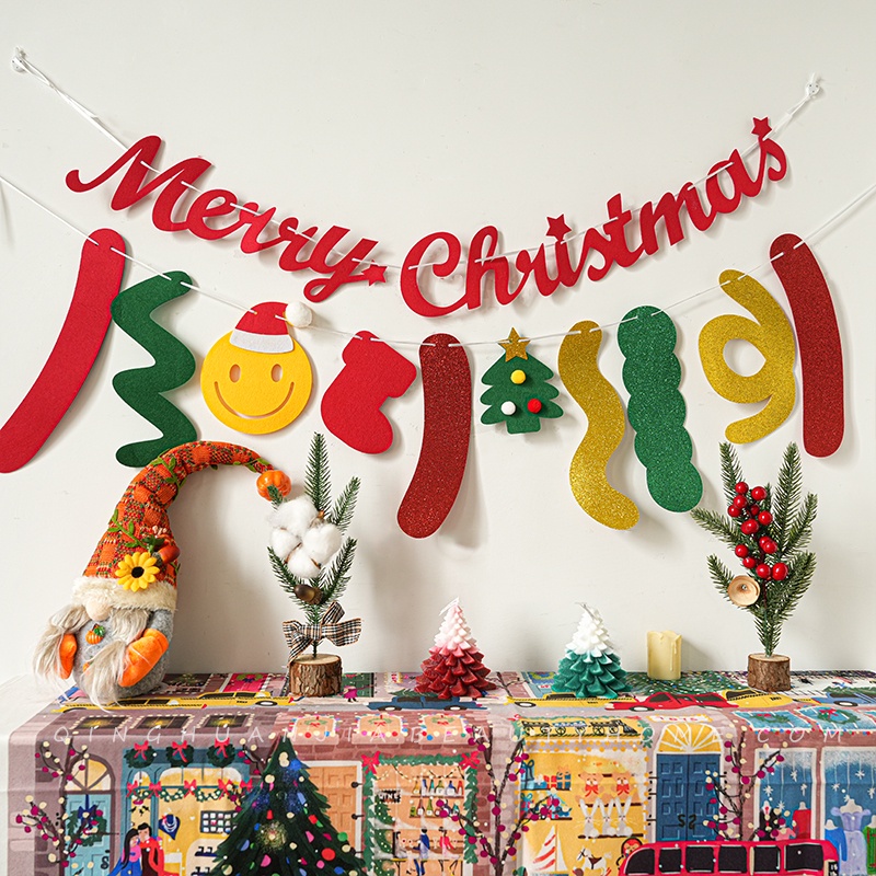 Dây Cờ Treo Tường Trang Trí Giáng Sinh Năm Mới