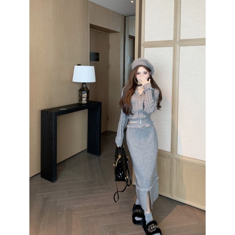 Áo Hoodie Lửng Tay Dài Có Khóa Kéo Màu Sắc Ngọt Ngào Thời Trang Mùa Thu Cho Nữ