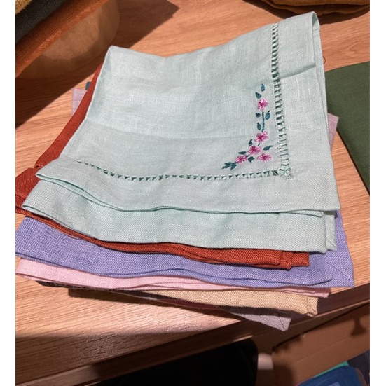 Khăn tay linen/lụa  - nhắn tin chọn mẫu