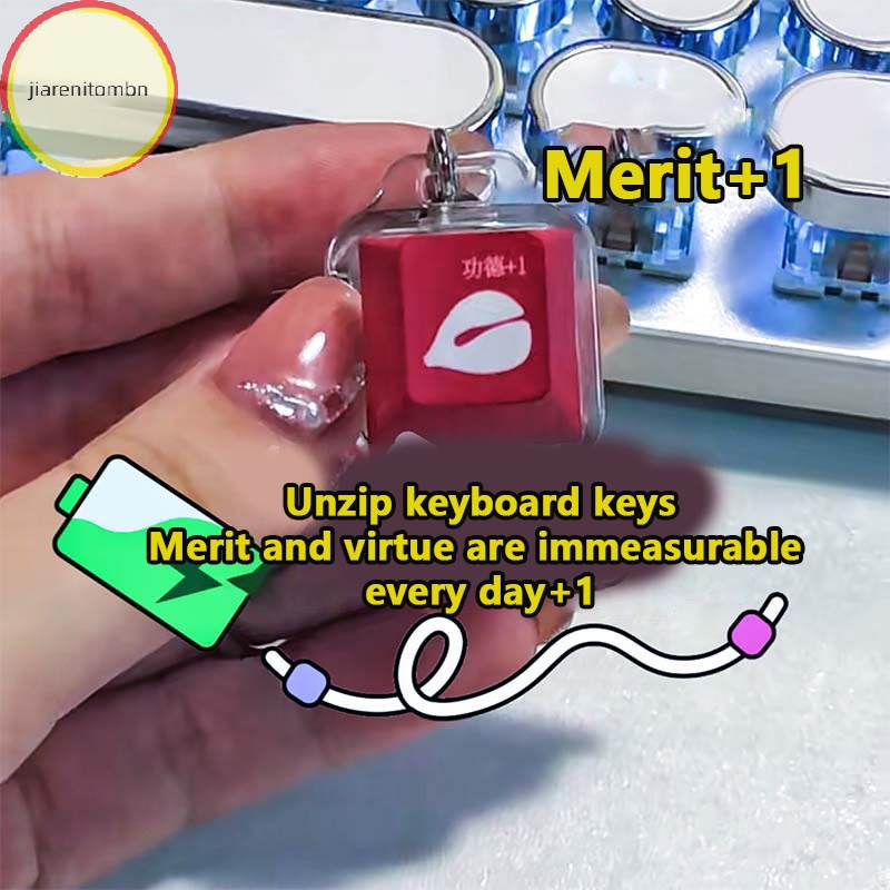 Jiarenitombn Móc Khóa Bàn Phím Cơ Học + 1 Ngón Tay Phát Sáng Độc Đáo vn