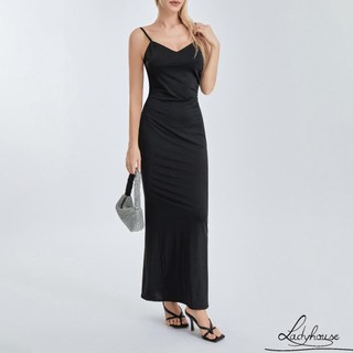 Ldd-nữ Dài Bodycon Đầm Màu Trơn Bò Cổ Không Tay Sling Đầm Cocktail Tiệc Mùa Hè Câu Lạc Bộ Backless Đầm