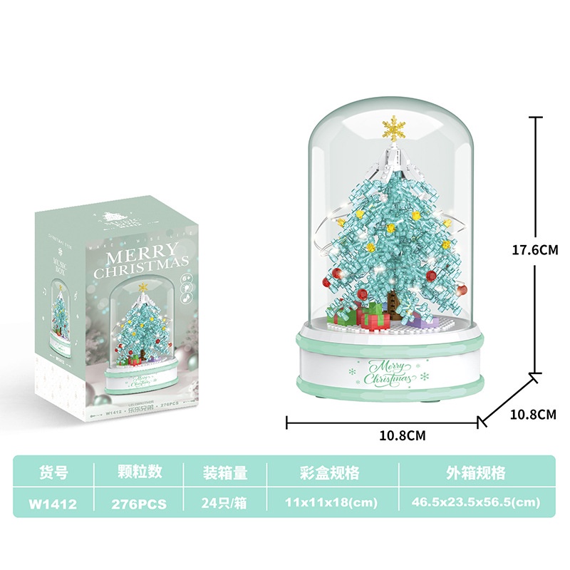 Hộp Nhạc Đồ Chơi Lắp Ráp Hình Cây Thông Giáng Sinh Cho Trẻ Em