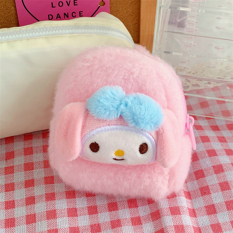 Hoạt Hình Ví Đựng Tiền Xu / Tai Nghe / Dây Cáp Hình sanrio kuromi melody Nhồi Bông Đáng Yêu