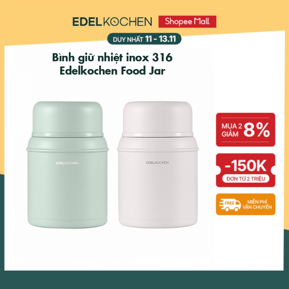 Bình giữ nhiệt đựng thực phẩm inox 316 Edelkochen Food Jar – 550ml