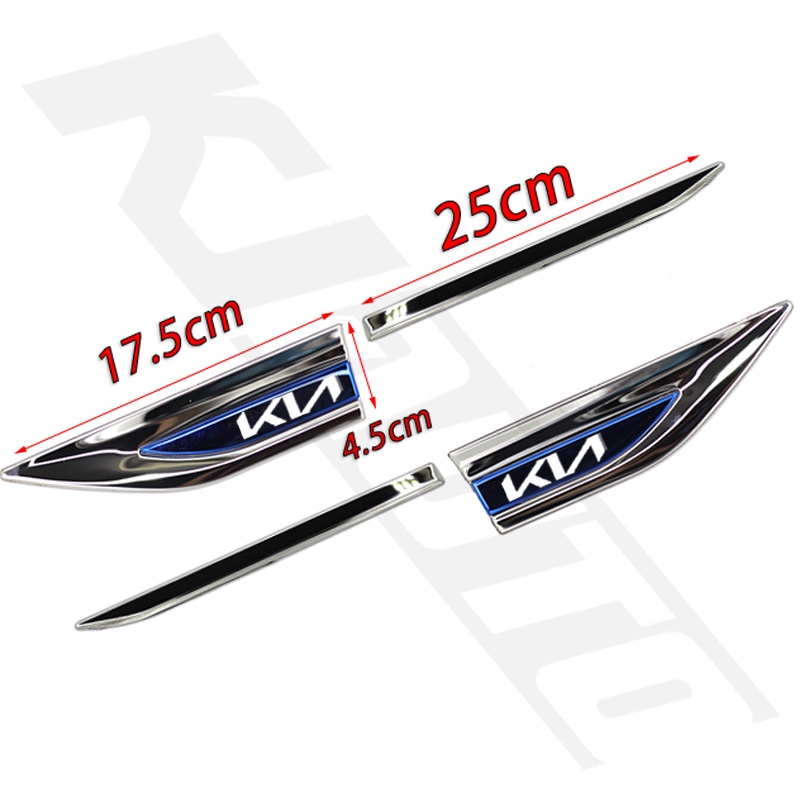 FENDER Miếng Dán logo 3d Bằng Thép Không Gỉ Trang Trí Cửa Xe Hơi kia gt line morning seltos k2 k3 k5 carens forte cerato soluto rio