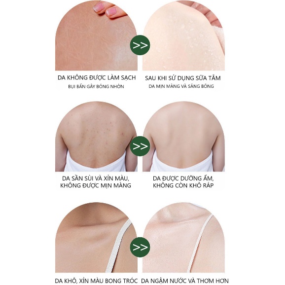 Sữa Tắm Trắng Da Làm Sạch Sâu Sữa Tắm Tẩy Da Chết  Body Wash SADOER, Giúp Làm Chậm Lão Hóa, Tái Tạo Tế Bào Da Giữ Ẩm S15