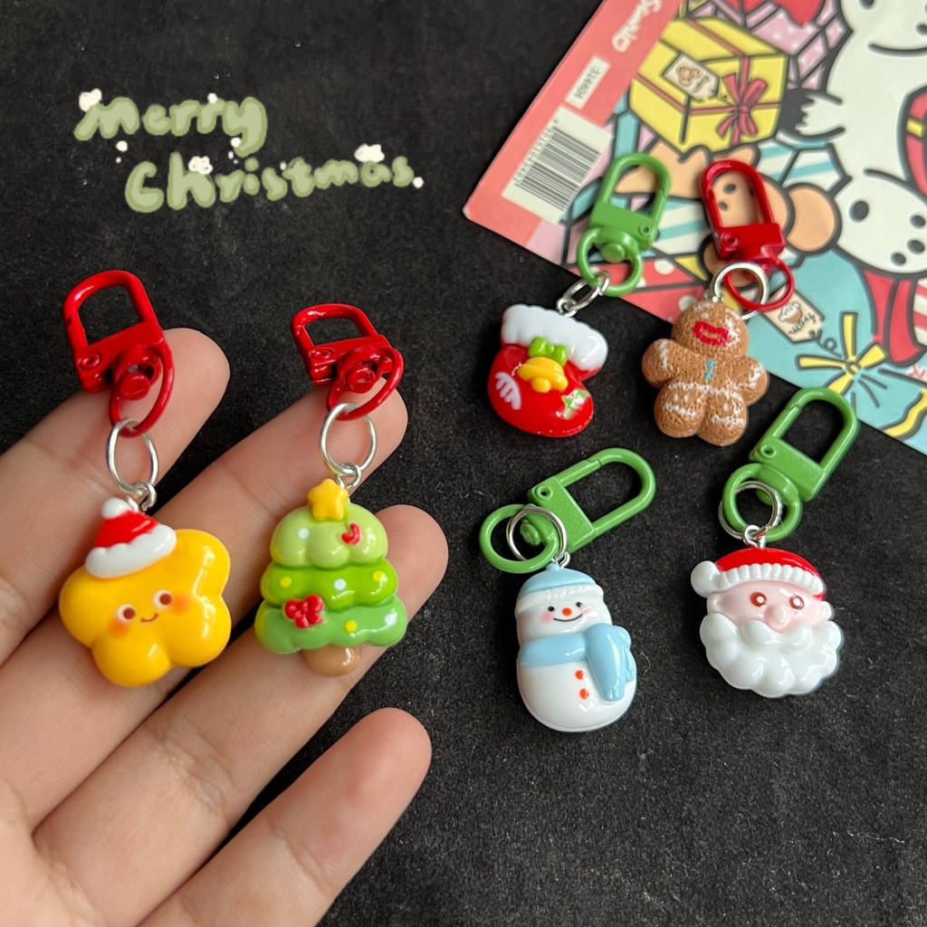 2023 🧑‍🎄🎄Móc Khóa Hình Búp Bê Gừng / Ông Già Noel / Người Tuyết Giáng Sinh Dễ Thương Dùng Trang Trí Túi Xách / Cây Thông Giáng