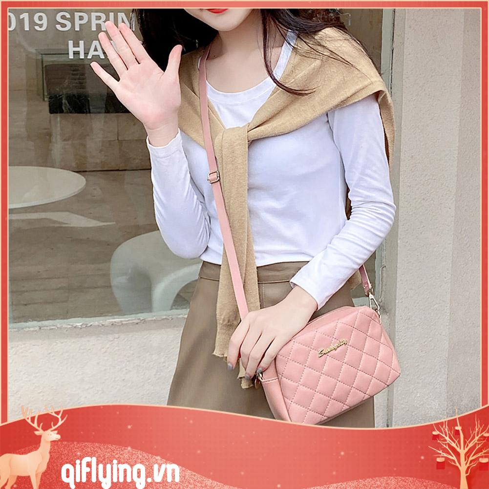 Túi Đeo Chéo Da pu Họa Tiết Kim Cương Cho Nữ