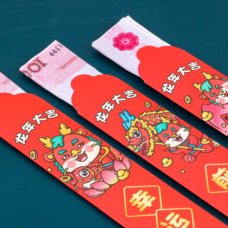 Bộ 12 Bao Lì Xì Màu Đỏ May Mắn Cho Năm Mới 2024