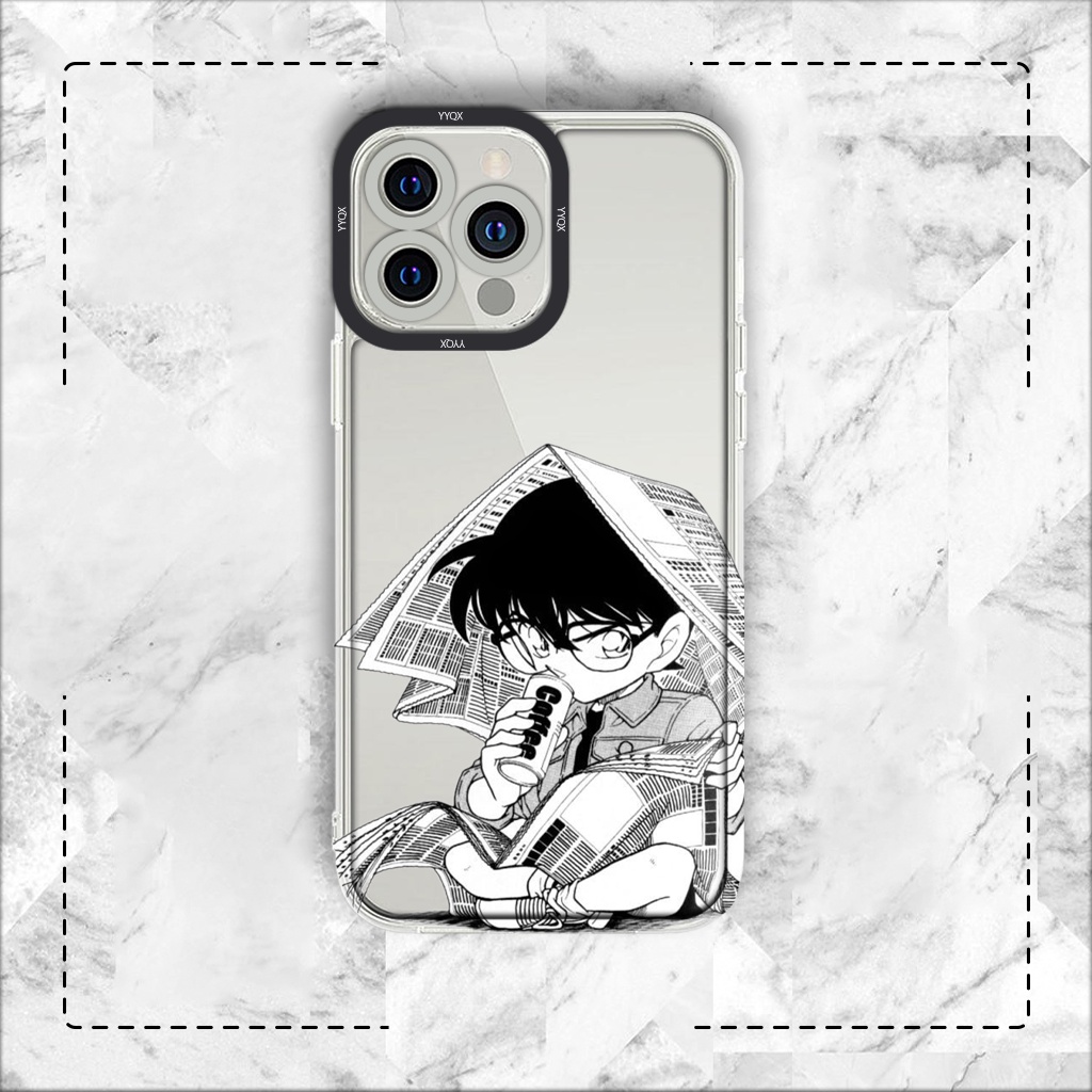 Ốp lưng iphone cạnh vuông Thám tử lưng danh Conan Up Báo 8plus/x/xs/11/12/pro/max/plus/promax