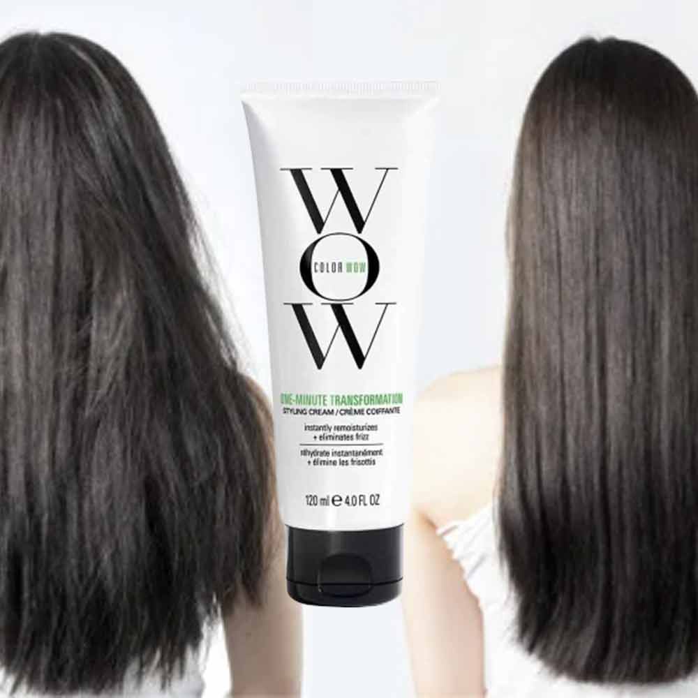 COLOR WOW One Minute Transformation Styling Cream - Mini Travel Frizz Fighting Fine Thick Dream Coat