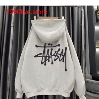  Hoodie Zip -  Áo Khoác Nỉ Bông Nam Nữ Họa Tiết Logo Chữ Kí Stussy In Nhiệt Cực Nét Chất Liệu nỉ cotton chính phẩm 