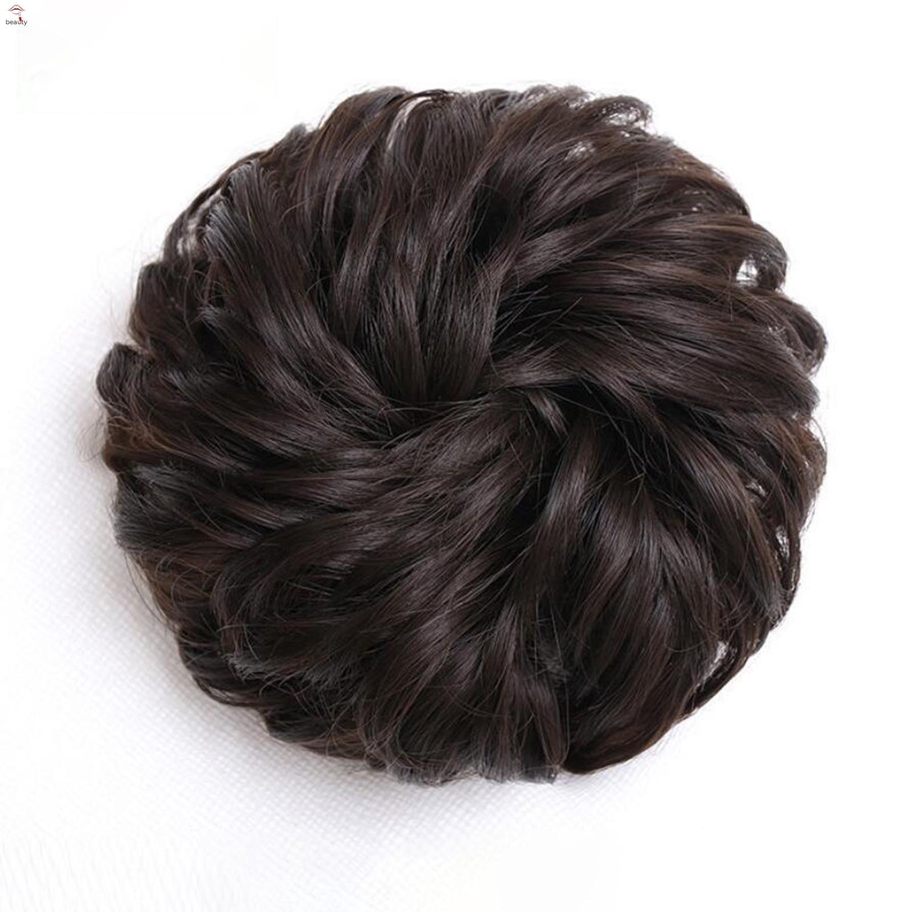 Dây Buộc Tóc Giả Xoăn Co Giãn Màu Đen / Nâu Dành Cho Nữ