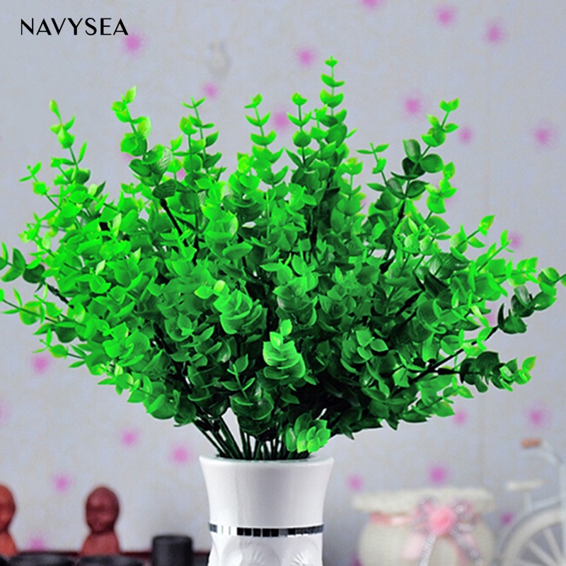 1 Cành Lá Cây Khuynh Diệp 7 Nhánh Bằng Nhựa Nhân Tạo Trang Trí Nhà Cửa