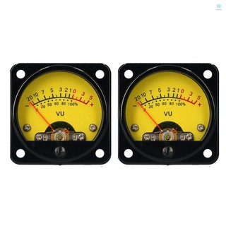 VU Meter 2 Pcs Power Amplifier Portable DB Meter High Precision VU Meter with Warm Yellow Backlight Sound Level Meter for Car Audio Systems