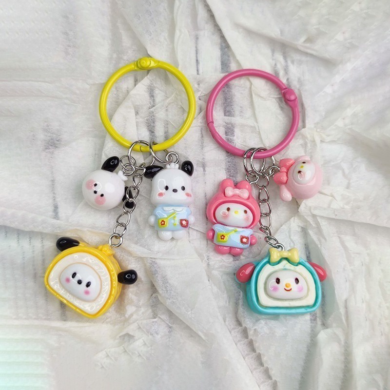 Kawaii sanrio Móc Khóa Hình Búp Bê anime kuromi melody cinnamoroll mini Dễ Thương Dùng Làm Quà Tặng Sinh Nhật Bé Gái