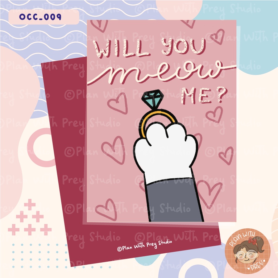 Thiệp Will You Meow Me - Thiệp cầu hôn dáng yêu | Occasional Card | Plan With Prey Studio
