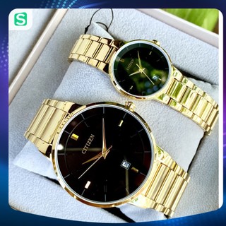Cặp đôi đồng hồ citizen vàng đen bi5012-53e - eu6012 -58e