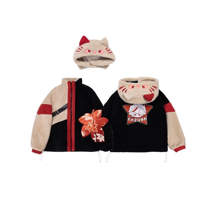 Áo Khoác Len Lông Cừu Dáng Rộng Đơn Giản Hóa Trang Nhân Dân Tộc creme chung lizhong Wang Wang yansheng merchandise