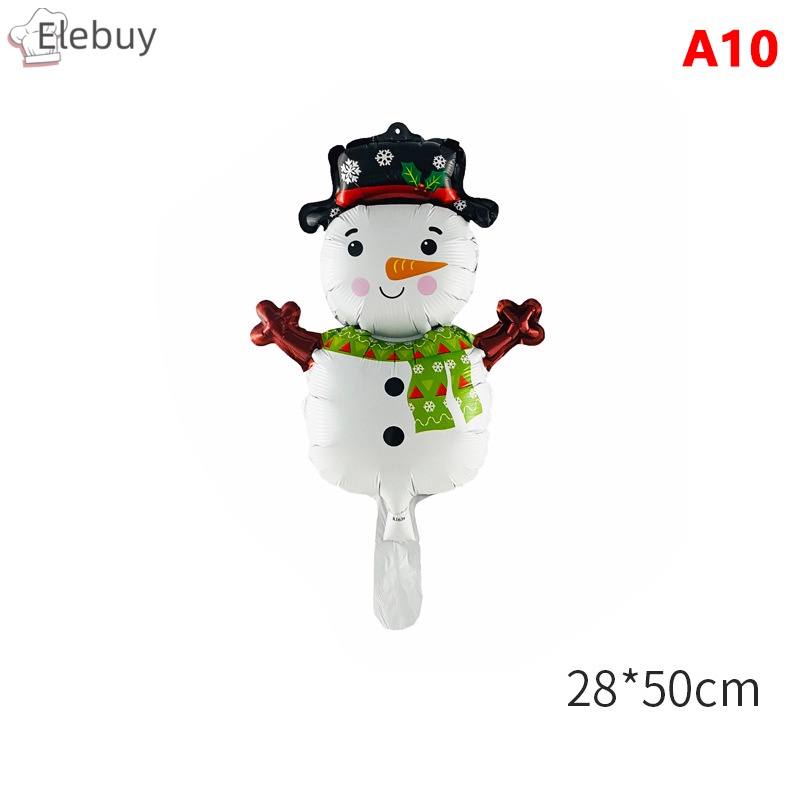 Set 25 Bong Bóng Lá Nhôm Hình Ông Già Noel / Người Tuyết / Tuần Lộc / Cây Thông Giáng Sinh / Năm Mới