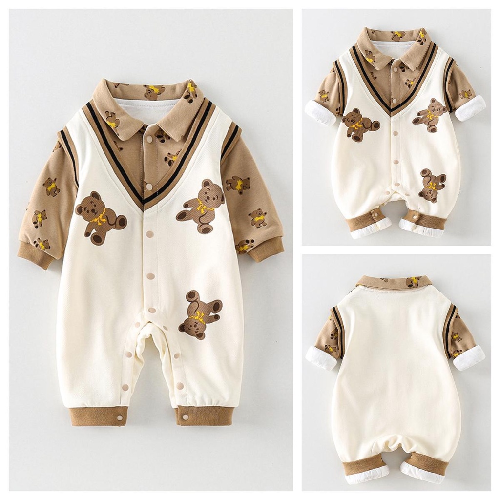 Bộ body dài tay bodysuit áo liền quần bộ đồ liền thân Babyshop88 cho bé trai bé gái M25.11.23-3