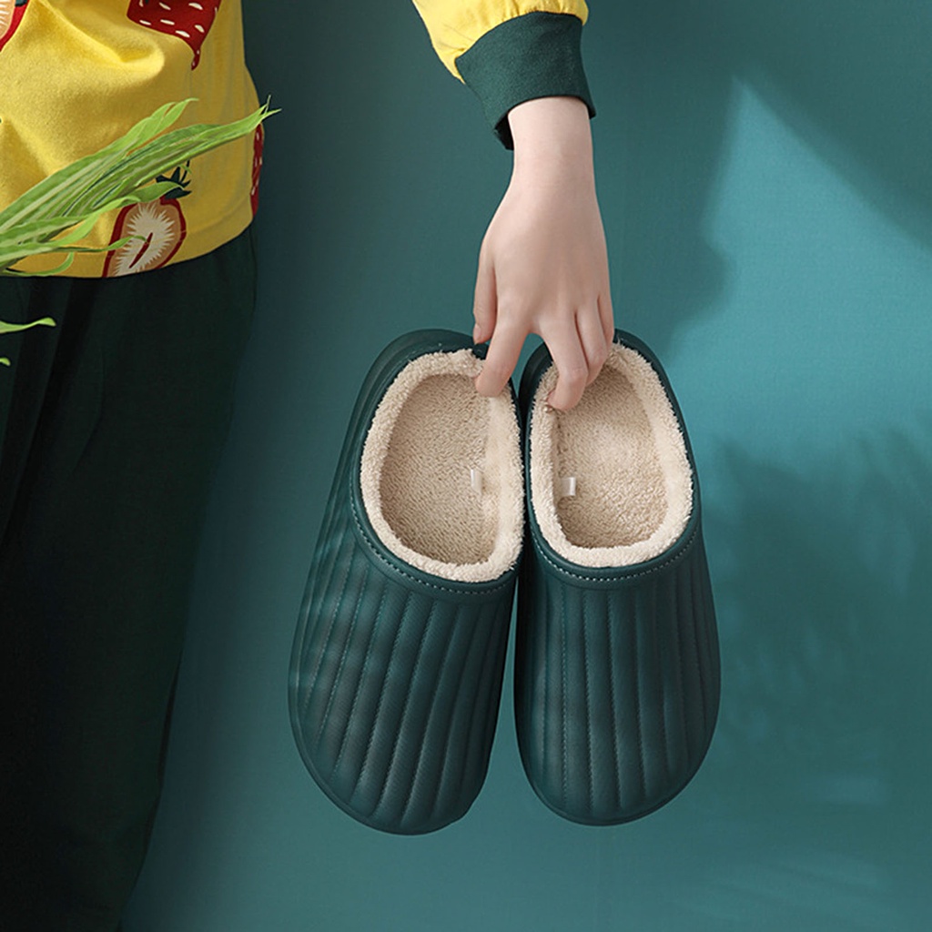 Dép Bông Đi Trong Nhà / Ngoài Trời Giữ Ấm Chống Trượt / Thấm Nước Thời Trang Thu Đông Cho Nam