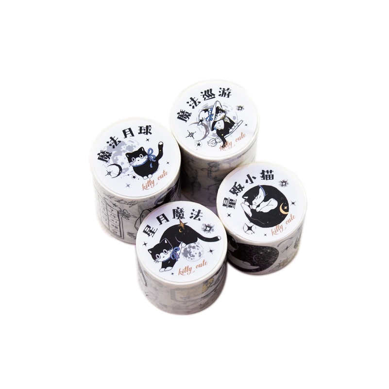 Băng Keo Giấy washi 38 / 50mm * 2 m Họa Tiết Mèo Dễ Thương Chống Thấm Nước Trang Trí Sổ Tay