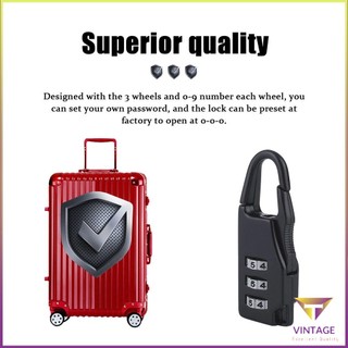 Security 3 Combination Travel Suitcase Luggage Bag Code Lock Zipper Padlock [H/11]