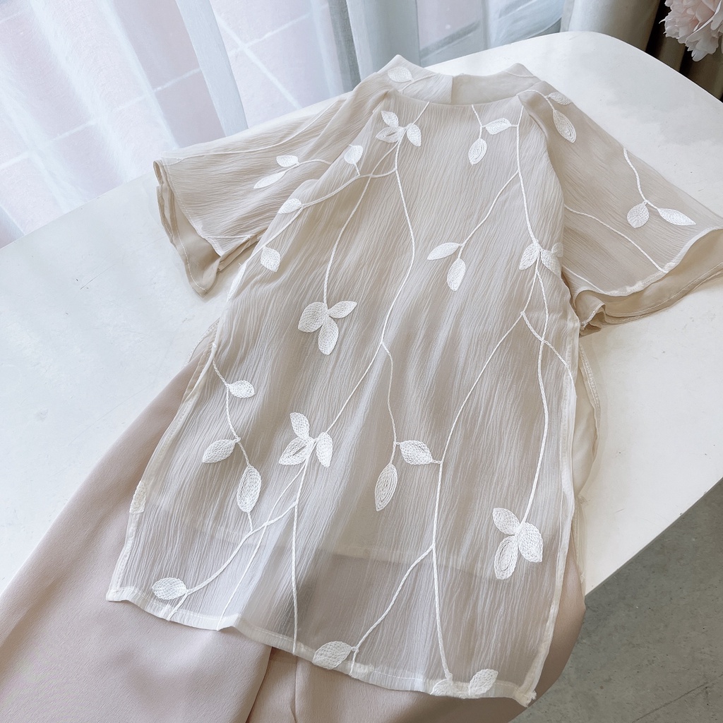 Áó Dài Tơ Thêu Hoa Sang Chảnh 9-33kg