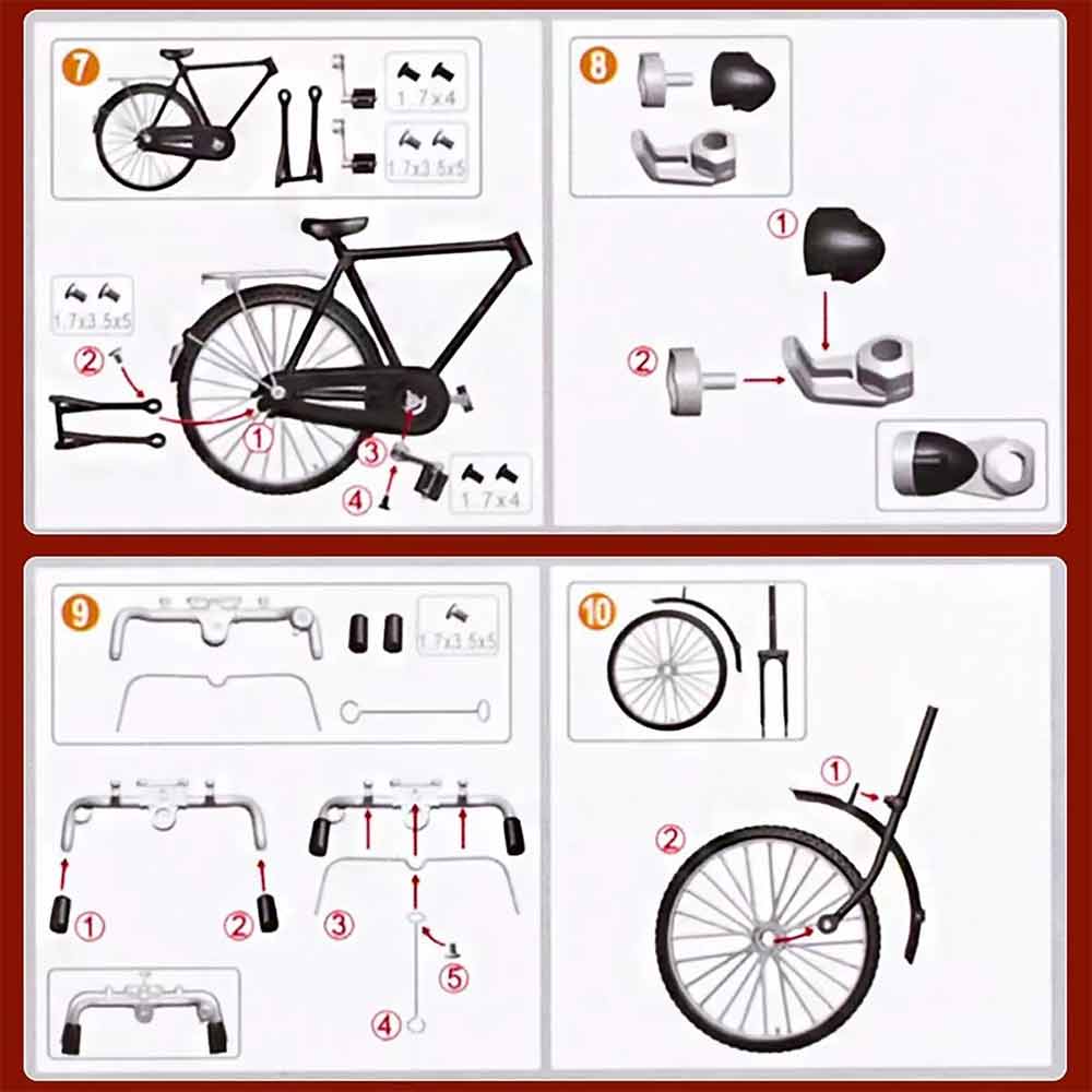 DIY 28 bar bicycle model toy IY bottomless seat belt accessories