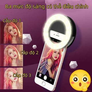 Vòng Đèn LED Pin Sạc USB Có Kẹp Giữ Hỗ Trợ Chụp Ảnh Selfie Dành Cho Điện Thoại -MCKES