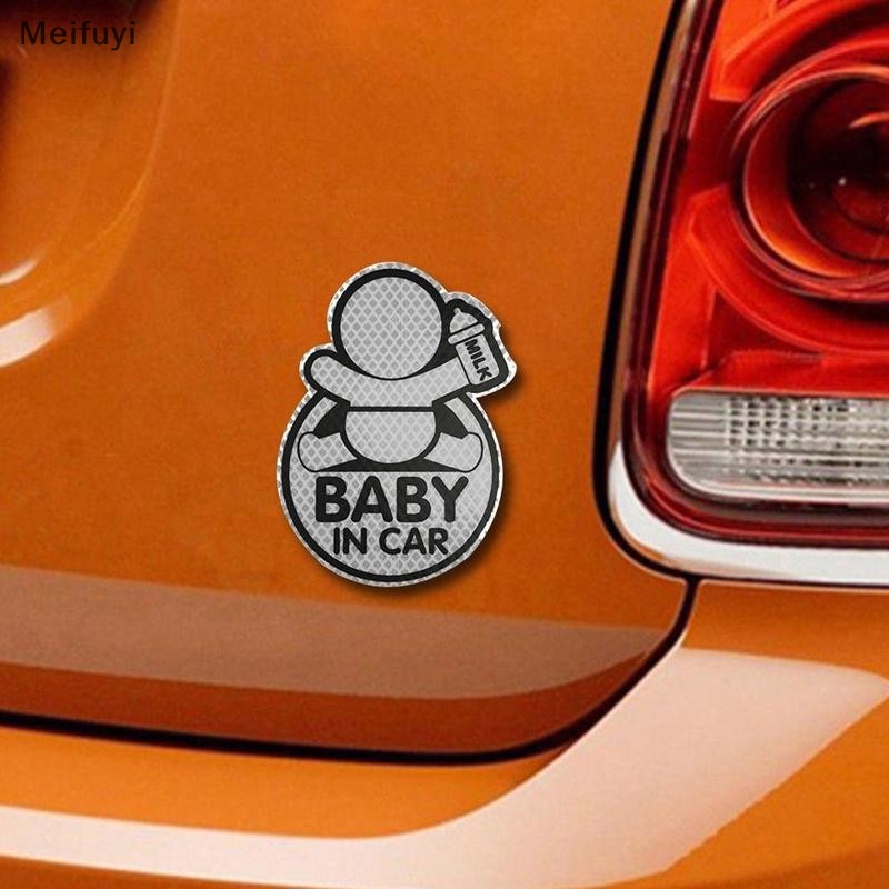 Đề Can Cảnh Báo Phản Quang An Toàn Ban Đêm Cho Trẻ Em in car baby on board