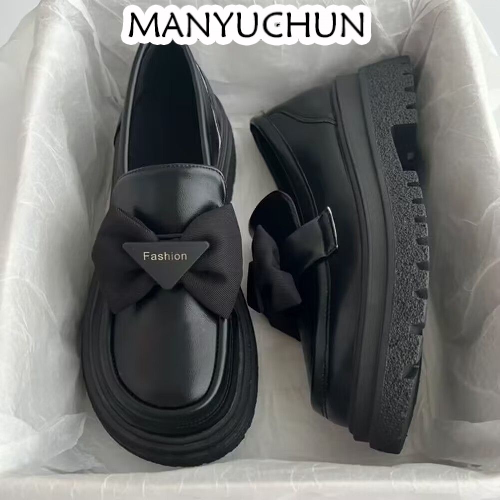 MANYUCHUN giày búp bê giày nữ Mary giày lolita nữ Da Đế Dày Đế chống trơn trượt Dễ dàng phối đồ Chống trơn trượt Thấm hút mồ hôi giày đế cao  FDL2300MP8 41Z231012