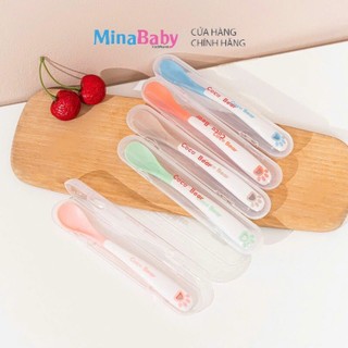 Thìa ăn dặm silicone báo nóng Cocobear cho bé ăn dặm Mina Kho Sỉ Mẹ Và Bé
