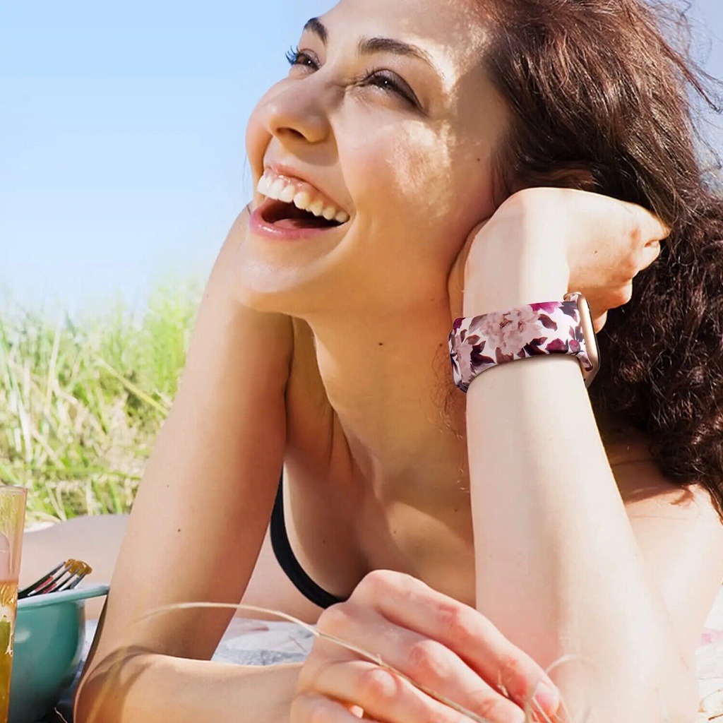 Dây Đeo Họa Tiết Hoa 2024 Cho iwatch ultra 1 / 2 band 49mm 41mm 40mm 45mm 42mm 44mm 9 / 8 / 7 / 6 / 5 / 4 / 3 / 2 / 1