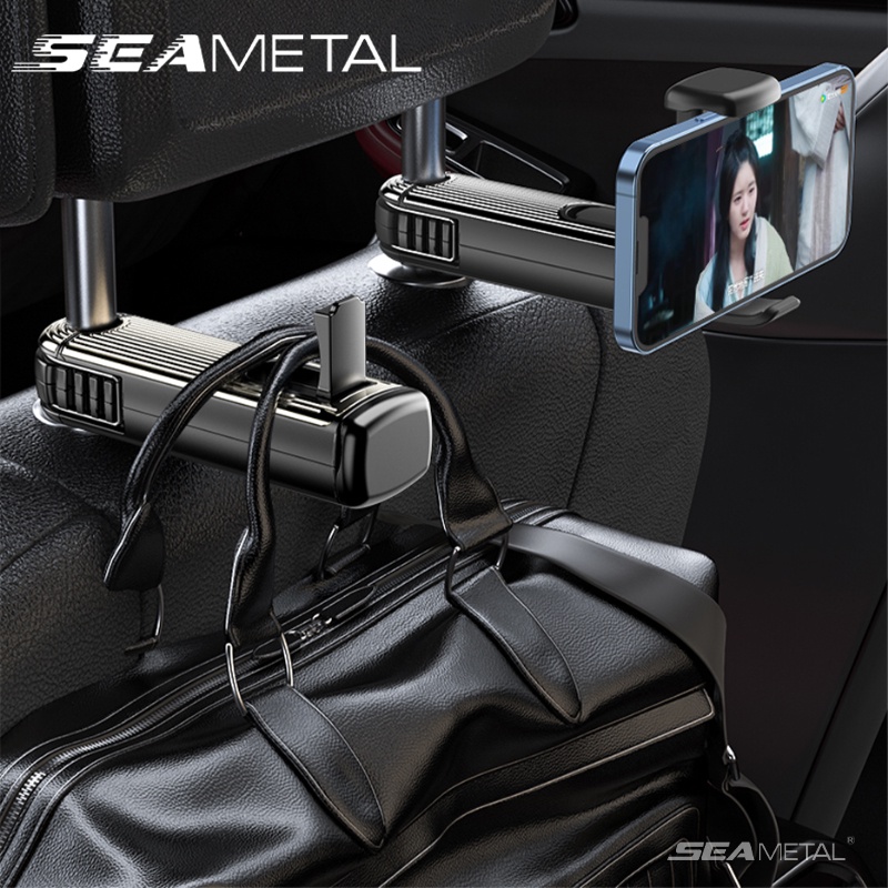 móc xe SEAMETAL Móc Treo Đồ Gắn Sau Ghế Xe Hơi Xoay 360 Độ Tiện Dụng ° Móc Treo Điện Thoại Xoay Được Có Thể Gập Lại Tiện Dụng