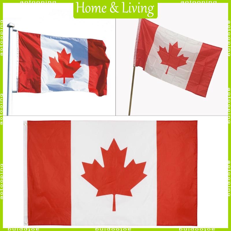 Cờ canada 3x5ft Hai Mặt Chất Liệu polyester