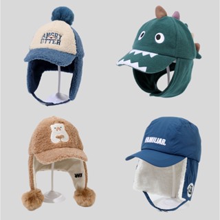 Mũ Len Dày Dặn Giữ Ấm Bảo Vệ Tai Và Cổ Chống Gió Cho Bé Trai 3-10 Tuổi qq312