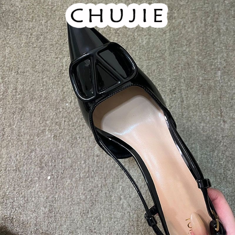 CHUJIE giày cao gót nữ đế cao sandal đi chơi cao gót mũi nhọn 2024NEW mẫu mới 30Z23072114