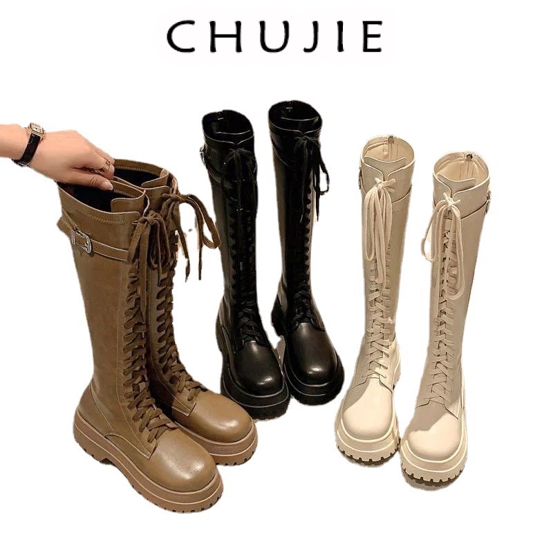 CHUJIE  giày nữ boot nữ bột Thời trang trăm mốt Chất lượng cao Thời trang Comfortable Korean Style B92F091 36Z230909
