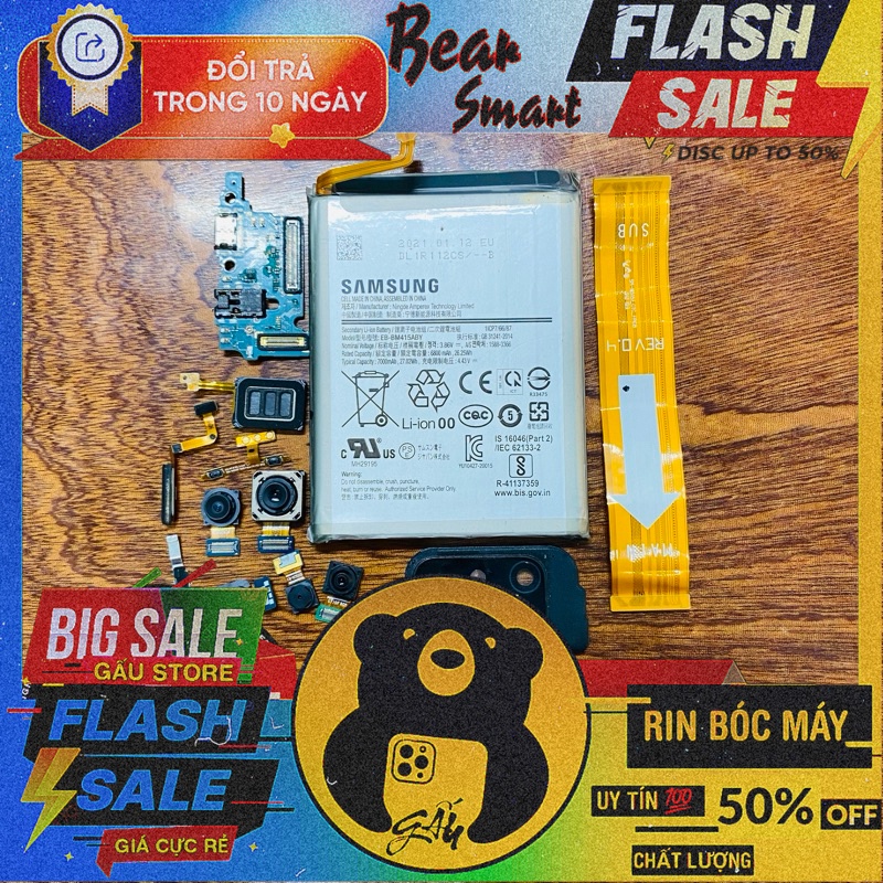 Linh Kiện Samsung M51 M515F / Camera trước sau,main sạc,cáp nối main sạc,cáp vân tay,kính camera,cáp