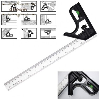 1*Angle Ruler Level Tool Measuring Range 0-300mm High Hardness Silver Black