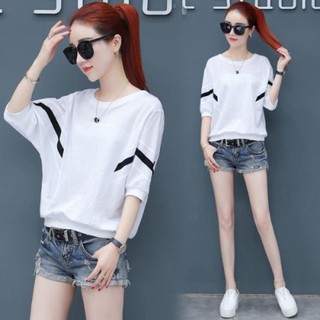 Áo Thun Cánh Dơi Ngắn Tay Dáng Rộng Phong Cách Hàn Quốc Thời Trang Mùa Hè Mới 2024 Cho Nữ Cỡ M-3XL