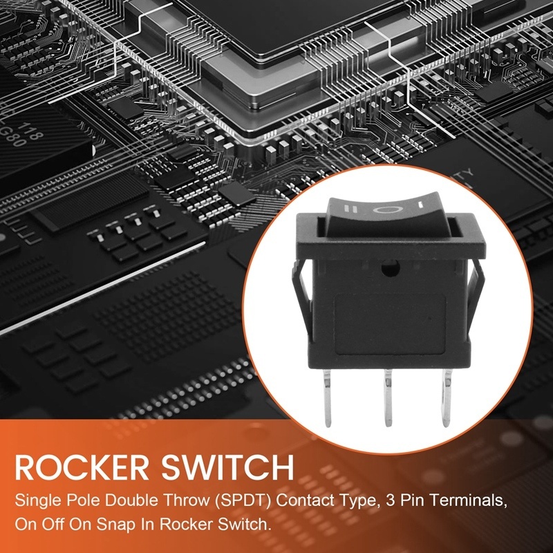 SPDT -ON 3 Vị Trí Snap In Boat Rocker Switch AC 250V / 6A 125V / 10A